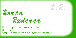 marta ruderer business card